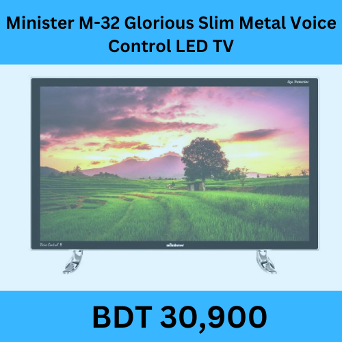 Minister M-32 Glorious Slim Metal Voice Control LED TV